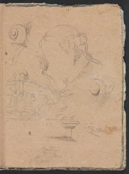 Verona Sketchbook: Architectural Motifs with Female Head, Page 45