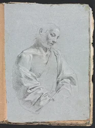 Verona Sketchbook: Male figure with drapery (page 71)