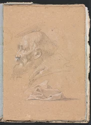 Verona Sketchbook: Monk in Profile with Drapery (page 87)