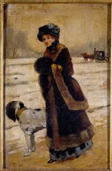 Young woman with a dog