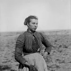 Portrait of a young peasant in traditional clothing, Abruzzo, Italy, c. 1900