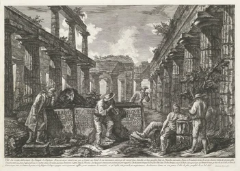 Title Print with Remains of the Temple of Neptune in Paestum