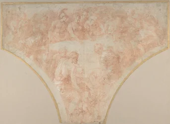 Apple of Discord Thrown by Eris at the Marriage of Peleus and Thetis: Study for Fresco