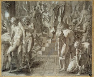 The Persepolis Masquerade. Drawing by Francesco Primaticcio known as The Primatice (1504-1570)