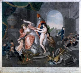 The French Republic stripping Italy