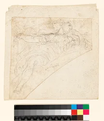 Recto: Study for a Female Figure in a Spandrel. Verso: Drawing on Back of the Paper
