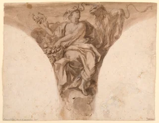 Africa, Design for a Pendentive in the Baptismal Vestibule of St. Peter’s, Rome