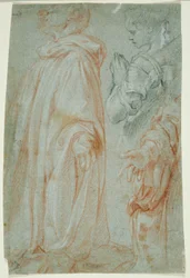 Three Studies for the Resurrected Christ Adored by a Female Saint and San Silvestro Gozzalini