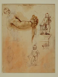 Two Children, One on a Pedestal