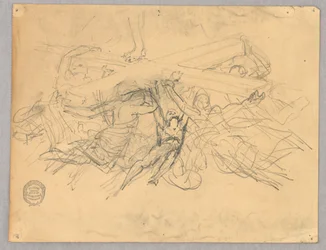 Sketch of Figures Bearing a Cross