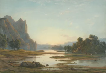 Sunset over a River Landscape