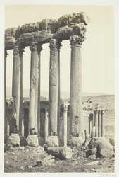 The Great Pillars and Smaller Temple, Baalbec, 1857
