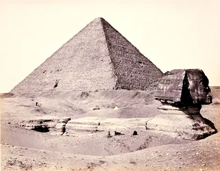 The Great Pyramid and the Great Sphinx, from the Southwest