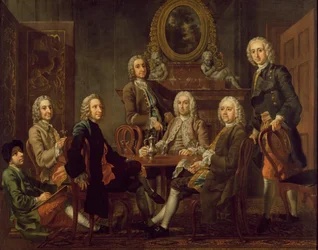 Portrait of a group of gentlemen, with the artist