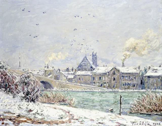 Villeneuve-sur-Yonne in the Snow