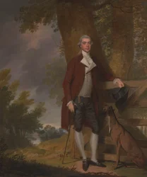 A Gentleman and his Dog in a Landscape