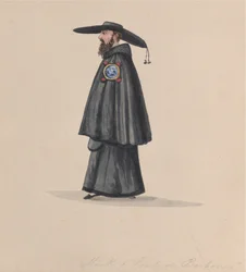 A Monk from the Order of Barbones, from a Group of Drawings Depicting Peruvian Costume