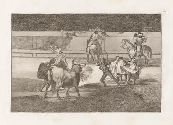 Banderillas with Firecrackers, Plate 31 from La Tauromaquia