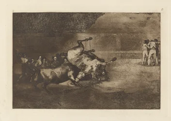 Horse Thrown by a Bull, Plate B from La tauromaquia (third edition)