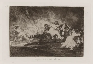 They Escape through the Flames, Plate 41 from The Disasters of War