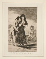 Even Thus He Cannot Make Her Out, plate 7 from Los caprichos