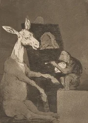 Plate 41 from Los Caprichos: Neither More Nor Less (Ni mas ni menos), 1799