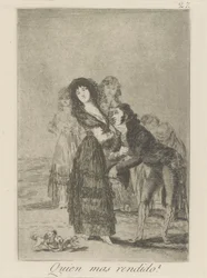 Which of Them Is the More Overcome? (pl. 27 from the series Los caprichos)