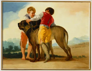 Boys with a Wild Dog