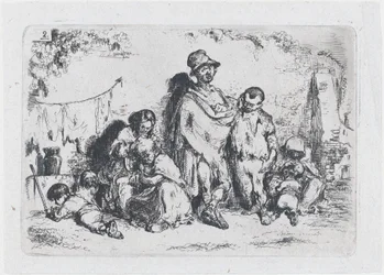 Plate 2: A Group of People in the Street, Possibly Beggars, from the Series of Customs