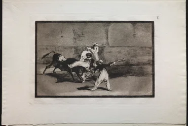 Bullfights: A Moor Caught by a Bull in the Ring, 1876.
