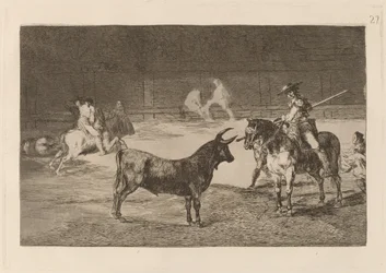 The Celebrated Picador, Fernando del Toro, Draws the Fierce Beast on with His Pique