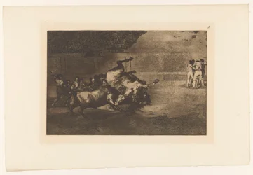 Horse Knocked Over by a Bull