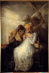 Time or the Old Women. Painting by Francisco de Goya (1746-1828), 1808. Oil, 1.81 x 1.25 m. Lille, Museum of Fine Arts