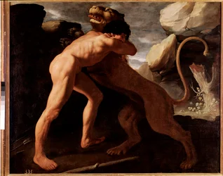 Hercules and the lion of Nemea (detail)