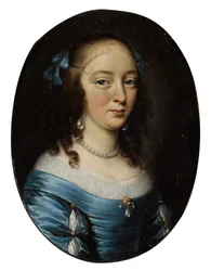Portrait of an Elegant Lady, Half-Length, in a Blue Dress