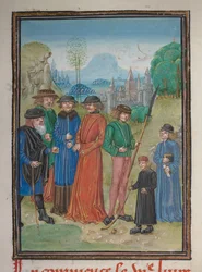 Detail of a miniature of the Seven Ages of Man