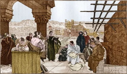 Pierre Abelard and his school on the Sainte Genevieve mountain