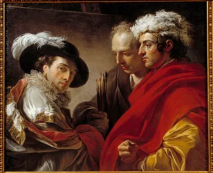 Portrait of Three Men (The Artist, the Architect Pierre Rousseau and an Unknown)