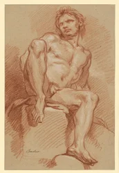 Male Nude Study, Seated and Seen from the Front