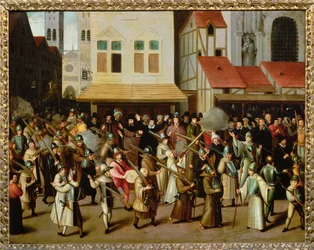 Procession of the Catholic League on the Place de Greve in Paris