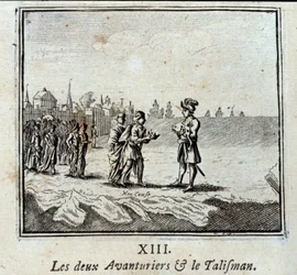 The two Adventurers and the Talisman. Fables by Jean de La Fontaine (1621-95). Illustration by François Chauveau (1613-1676). Edition of 1728