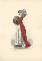 Woman with Large Fur Muff, Era of Marie Antoinette