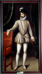 Portrait in foot of Charles IX (1550 - 1574) King of France