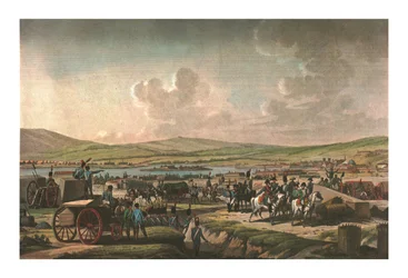 Napoleon visiting the siege works at Danzig led by Marshal Lefebvre, 9 May 1807, c1850