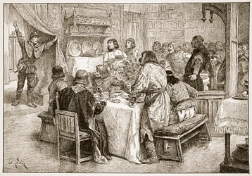The Messenger Bringing to Harold the News of the Landing of William, Illustration from 