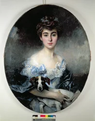 Young Woman with a Dog
