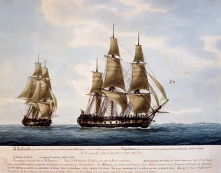 Tall Ships Recherche and Esperance, Employed by Antoine Bruny d