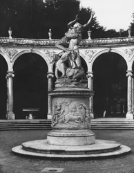 Rape of Proserpina by Pluto while one of her companions holds her back, grove of the Colonnade