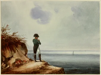 Full-length portrait of Emperor Napoleon I (1769-1821), watercolour by François Joseph Sandmann (1805-1880) from the indications of Louis Marchand. 1820. Dimensions: 0.14 x 0.19 m. Malmaison, Château Museum