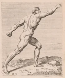 The Borghese Gladiator, side view, turned to right (plate 28)